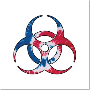 Red, White & Blue Biohazard Posters and Art